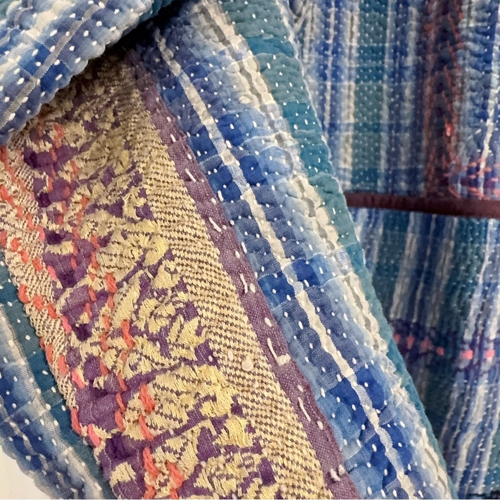 Reversible Indian Kantha Patchwork Jacket | Handm… - image 3